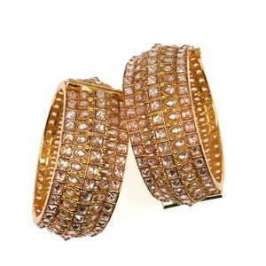 Faux Diamond-Studded Indian Kada Bangle